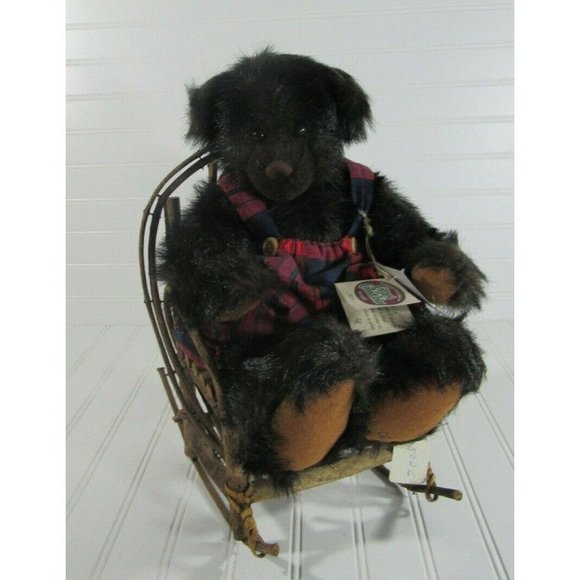 New Ganz Webb Jointed Bear Rustic Handmade Willow Rocking Chair Christy … - Picture 10 of 12
